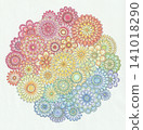Gradient of a flower drawn with colored pencils 141018290