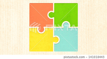 Part of puzzle from recycled paper, connected together. Development of strategy approach to zero waste. Renewable resource, eco-friendly concept. Reuse, eco-friendly design, and impact of team success Part of puzzle from recycled paper, connected together. Development of strategy approach to zero waste. Renewable resource, eco-friendly concept. Reuse, eco-friendly design, and impact of team success 141018443