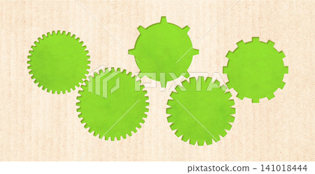 Part of gear from recycled paper, connected together. Development of strategy approach to zero waste. Renewable resource, eco-friendly concept. Reuse, eco-friendly design, and impact of team success Part of gear from recycled paper, connected together. Development of strategy approach to zero waste. Renewable resource, eco-friendly concept. Reuse, eco-friendly design, and impact of team success 141018444