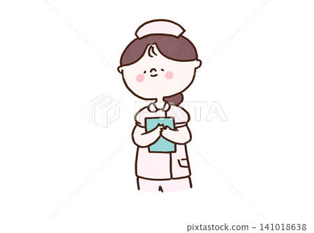 A female nurse smiles gently while holding a medical chart (Medical/Health). A female nurse smiles gently while holding a medical chart (Medical/Health). 141018638