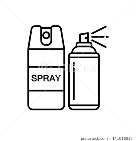 Minimal outline icon of a referee vanishing foam spray bottle for marking free kick wall distance in football matches Minimal outline icon of a referee vanishing foam spray bottle for marking free kick wall distance in football matches 141018825