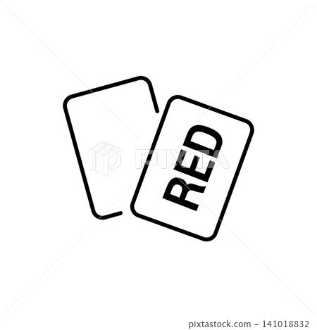 Minimal outline icon of a referee penalty red card showing foul dismissal for soccer stadium football matches. Minimal outline icon of a referee penalty red card showing foul dismissal for soccer stadium football matches. 141018832
