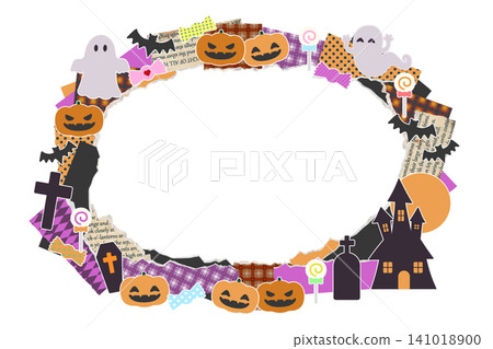 Collage-style Halloween frame Collage-style Halloween frame 141018900