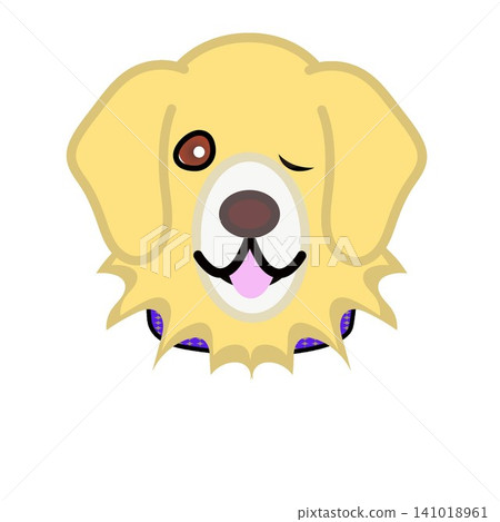 黃金獵犬臉的插圖 141018961