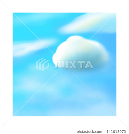 Isolated cute cloud in clear light blue sky background illustration Isolated cute cloud in clear light blue sky background illustration 141018973