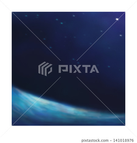 Bright stars in sky at shining sea background illustration Bright stars in sky at shining sea background illustration 141018976