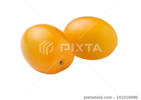 Two yellow cherry tomatoes cutout PNG image 141018996