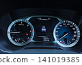 Car dashboard instrument panel speedometer tachometer digital display mileage gauge vehicle interior 141019385