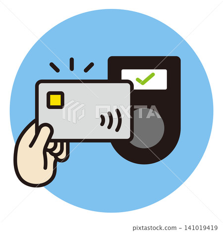 Credit card contactless payment icon. Cashless payment. 141019419