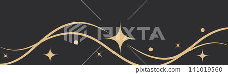 Gold Celestial Sparkle Banner Vector Design, Luxury Magic Wave Border with Twinkle Stars and Dust, Elegant Decorative Header for Wedding Invitation, Logo and Graphic Layout Gold Celestial Sparkle Banner Vector Design, Luxury Magic Wave Border with Twinkle Stars and Dust, Elegant Decorative Header for Wedding Invitation, Logo and Graphic Layout 141019560