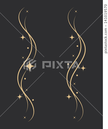 Gold Celestial Sparkle Border Elements, Luxury Vertical Magic Swirl Trails with Twinkle Stars and Dust, Elegant Vector Decorative Set for Invitation, Wedding, Logo and Graphic Design Gold Celestial Sparkle Border Elements, Luxury Vertical Magic Swirl Trails with Twinkle Stars and Dust, Elegant Vector Decorative Set for Invitation, Wedding, Logo and Graphic Design 141019570