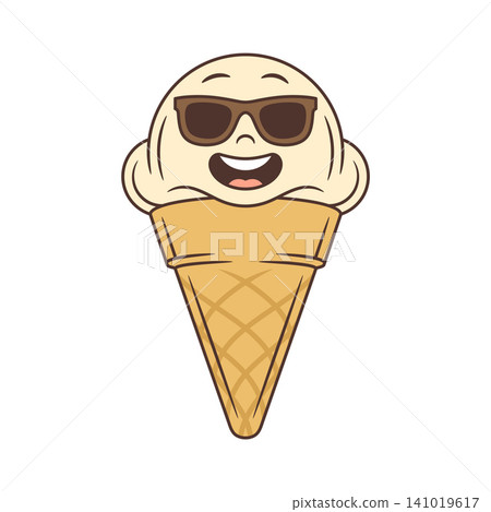 Cool Ice Cream Cone Cartoon Character In Sunglasses Mascot Vector Illustration Art Cool Ice Cream Cone Cartoon Character In Sunglasses Mascot Vector Illustration Art 141019617