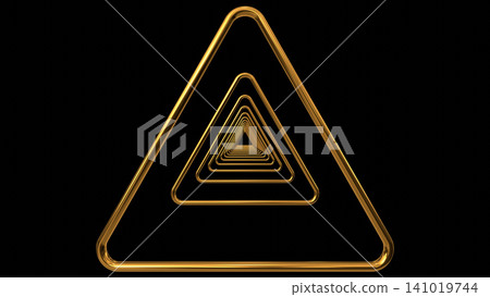 multiple triangle shaped gold metal overlay background 3D Rendering multiple triangle shaped gold metal overlay background 3D Rendering 141019744