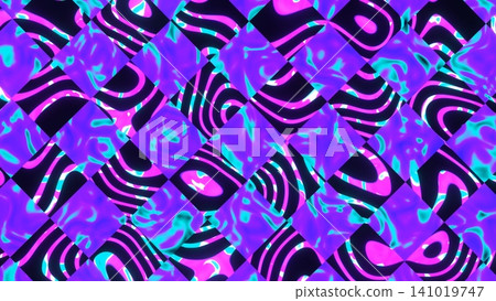 Psychedelic Checkered Pattern Art Psychedelic Checkered Pattern Art 141019747