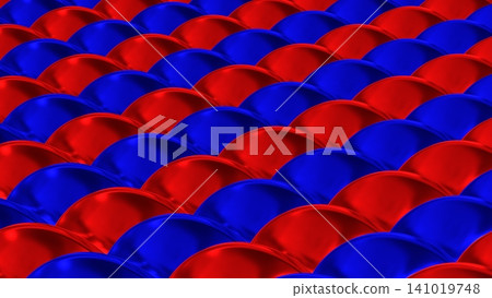 Red and blue metal waves 3D Rendering Red and blue metal waves 3D Rendering 141019748