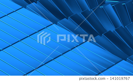Stacking blue boxes Step by Step 3D Rendering 141019767