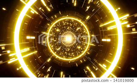 Flowing Gold Cyber Data Light Tunnel VJ Art Flowing Gold Cyber Data Light Tunnel VJ Art 141019800
