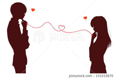 一男一女面對面,命運的紅線將他們緊緊相連──膝蓋特寫 一男一女面對面,命運的紅線將他們緊緊相連──膝蓋特寫 141019870
