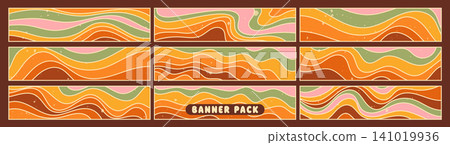 Pack with simple color posters. Pack with simple color posters. 141019936
