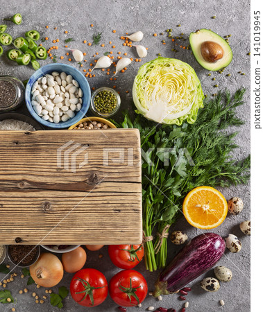 Blank rustic wooden board healthy recipe Blank rustic wooden board healthy recipe 141019945