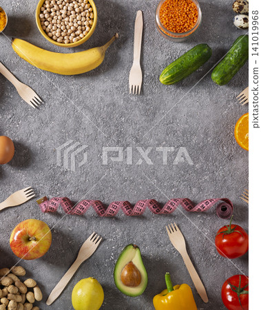 Healthy food measuring tape weight loss Healthy food measuring tape weight loss 141019968