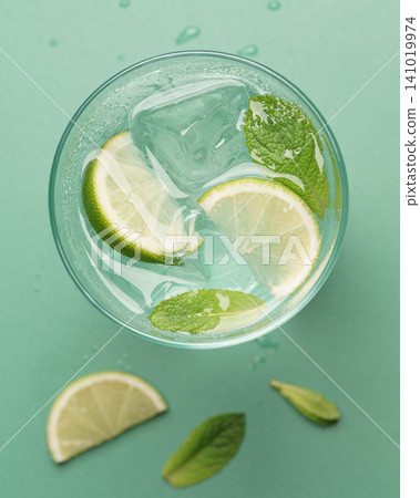 Fresh mojito composition lime mint pastel Fresh mojito composition lime mint pastel 141019974