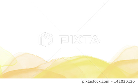 Yellow and orange alcohol ink-style abstract background with a wave-like design at the bottom and copy space. Yellow and orange alcohol ink-style abstract background with a wave-like design at the bottom and copy space. 141020120