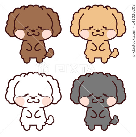 A toy poodle bowing with its eyes closed. A toy poodle bowing with its eyes closed. 141020208