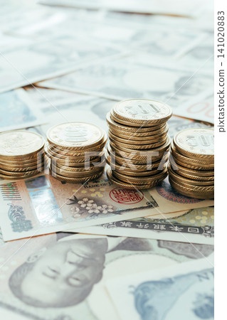 A stack of coins - an image representing savings and investment. 141020883