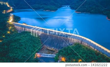 July 1 2026. Hong Kong Tai Tam Tuk Reservoir Dam Blue Hour 141021222