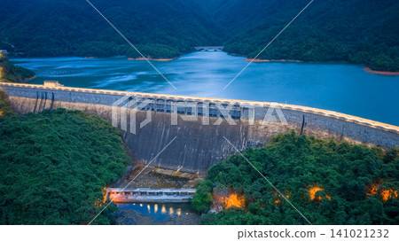 July 1 2026. Hong Kong Tai Tam Tuk Reservoir Dam Blue Hour July 1 2026. Hong Kong Tai Tam Tuk Reservoir Dam Blue Hour 141021232
