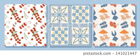 Amalfi Pattern Set. Kitchen Ceramics Citrus Summer Amalfi Pattern Set. Kitchen Ceramics Citrus Summer 141021447