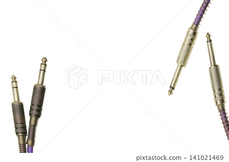 Audio connection. Four electric cables with jacks.For sound equipment Audio connection. Four electric cables with jacks.For sound equipment 141021469