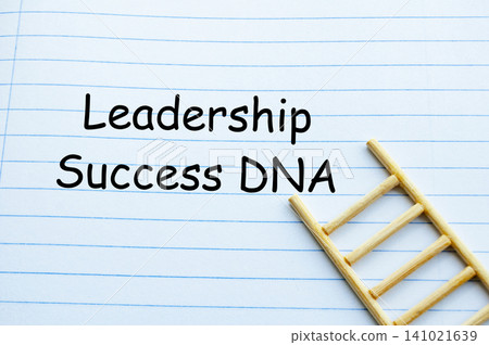 Leadership Success DNA Concept with Ladder Icon on Notepad Card. Leadership Success DNA Concept with Ladder Icon on Notepad Card. 141021639