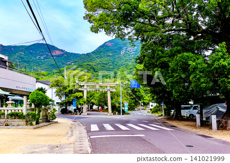 [Kagawa] Summer on Shodoshima Island: Camphor tree and torii gate at Fukita Hachiman Shrine 141021999