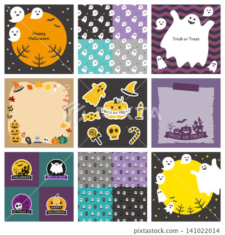 Cute Halloween Material Set: Patterns, Frames, Icons 141022014