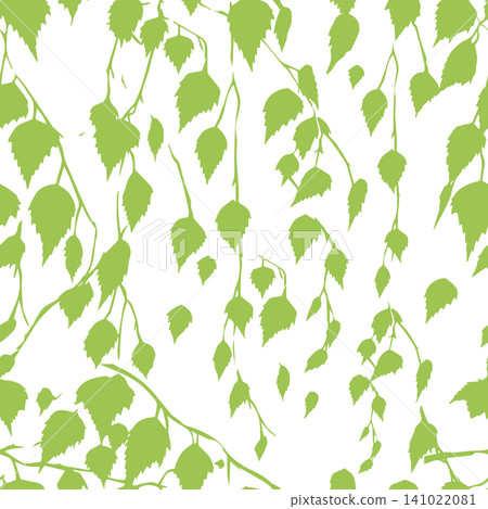Birch seamless pattern. Hand drawn. Not AI, vector illustration. Birch seamless pattern. Hand drawn. Not AI, vector illustration. 141022081
