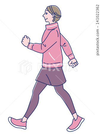 A stylish senior woman taking a walk. A stylish senior woman taking a walk. 141022362