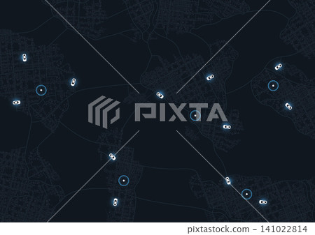 Taxi app interface or traffic monitoring concept. Vector illustration. Taxi app interface or traffic monitoring concept. Vector illustration. 141022814