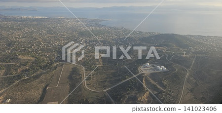 aerial view of a road in the city 141023406