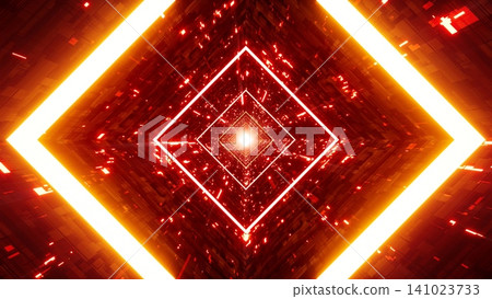 Glow Red Digital Network Data Sci Fi Tunnel Glow Red Digital Network Data Sci Fi Tunnel 141023733