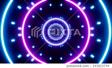Glowing Neon Circle and Dot Lights Overlay Background Glowing Neon Circle and Dot Lights Overlay Background 141023734