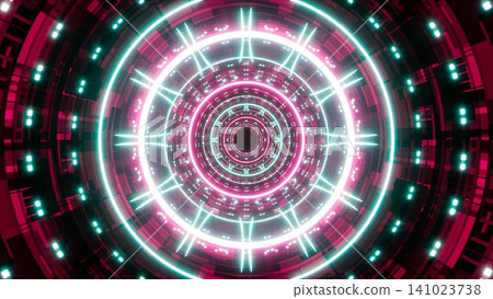 Glowing Neon Light Vibrant Tunnel Glowing Neon Light Vibrant Tunnel 141023738