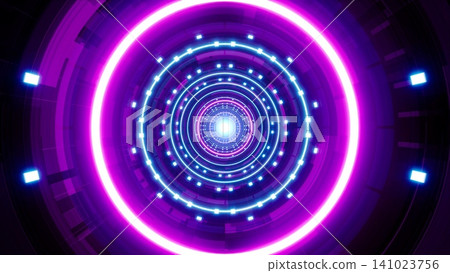 Neon Tunnel Digital Art Background Neon Tunnel Digital Art Background 141023756