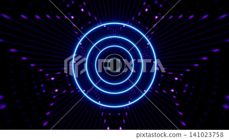 Blue Circle Light on the dotted Pattern Art Background Blue Circle Light on the dotted Pattern Art Background 141023758
