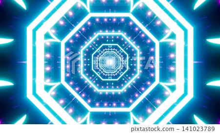 Geometric Octagon Light Tunnel of VJ Concept Digital Art Geometric Octagon Light Tunnel of VJ Concept Digital Art 141023789