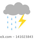 雨雲、閃電和雨的插圖 雨雲、閃電和雨的插圖 141023843