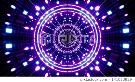 Party mood tunnel illustration with dotted line pattern Neon Lights Party mood tunnel illustration with dotted line pattern Neon Lights 141023939