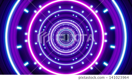 Shiny Neon Circle and Dotted Pattern Lights Shiny Neon Circle and Dotted Pattern Lights 141023964