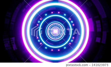 Simple Neon Cyber Tunnel Background Simple Neon Cyber Tunnel Background 141023973